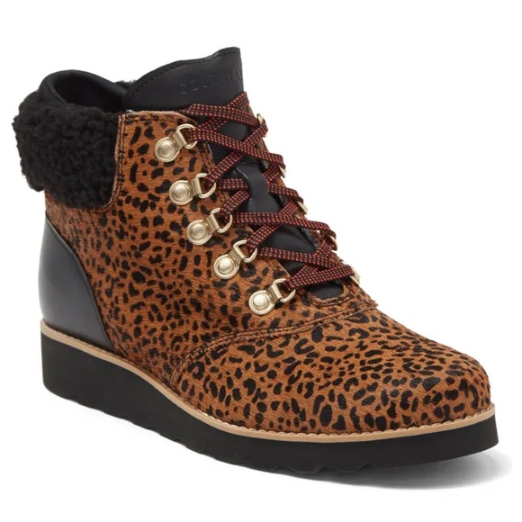 Cole Haan Nantucket Rugged Waterproof Cheetah Print Hiker Booties Size 9B - Picture 1 of 16